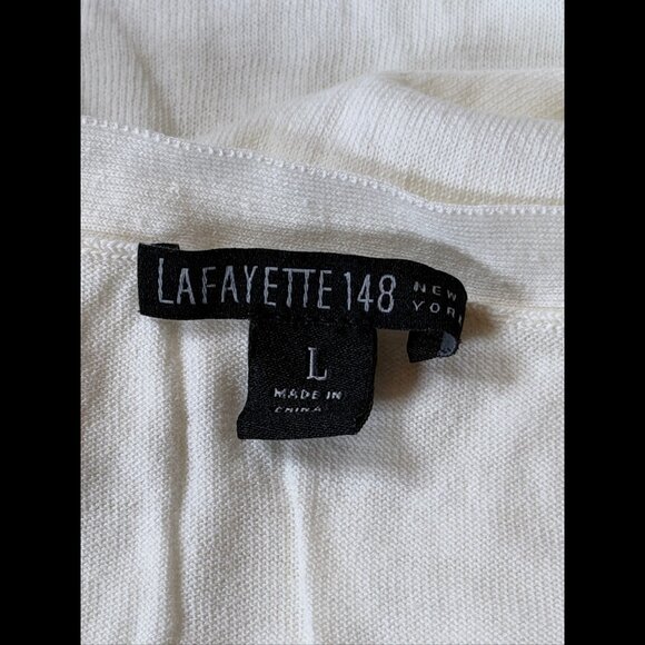 Lafayette 148 New York Tank Top Large Womens White Sleeveless Woven - Picture 5 of 6